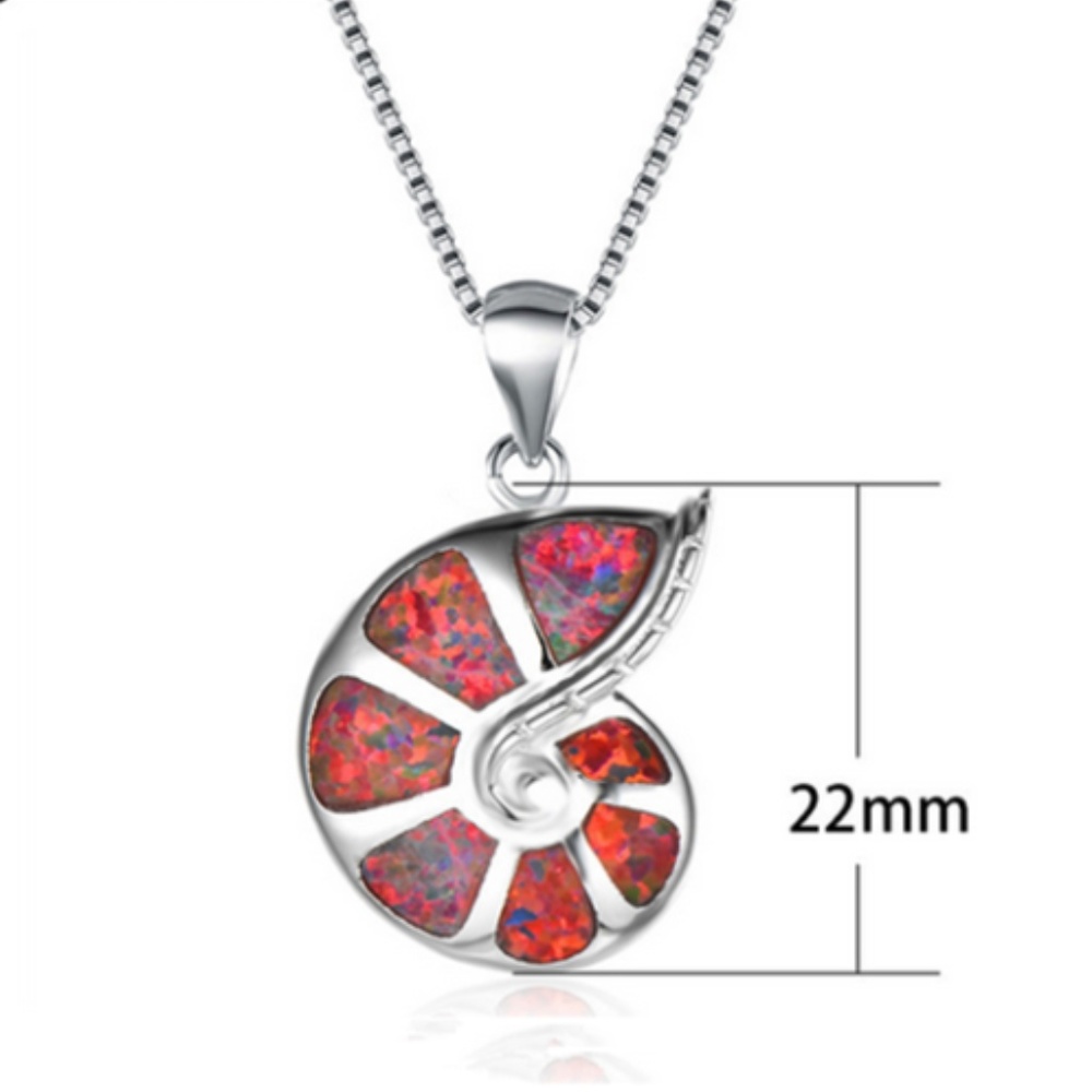 Red Fire Opal Fashion Charm Pendant & Chain - Picture 2 of 2